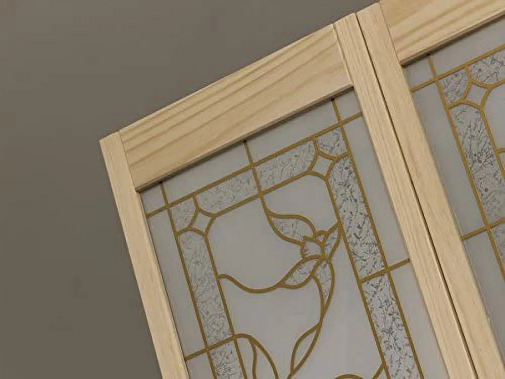 2026 NewLTL Home Products Pinecroft Tuscany Decorative Glass/Raised Panel Interior Bifold Solid Pine Wood Door, 24" x 80", Unfinished Pine 24x80 Inch