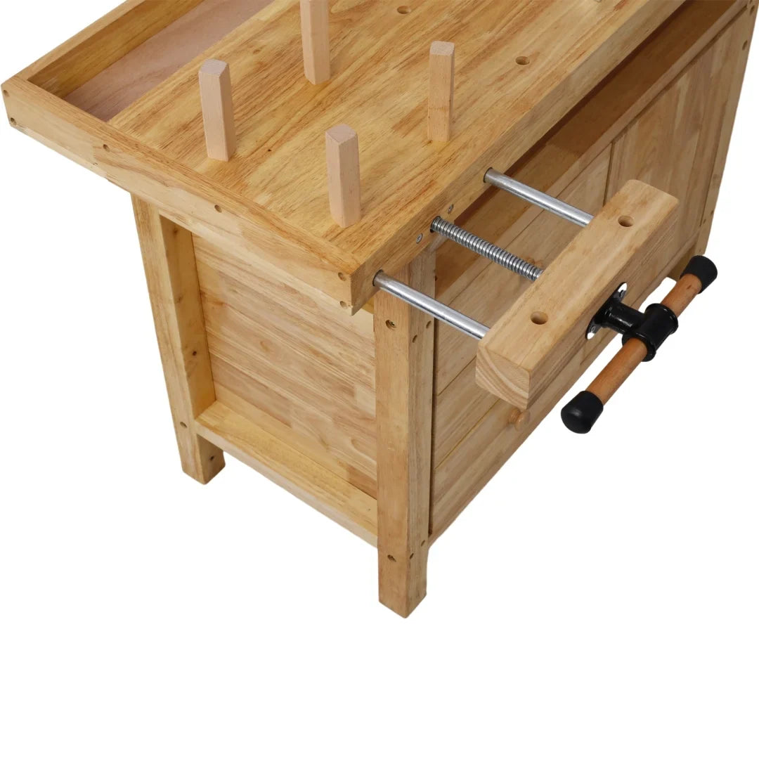 2026 NewWorkbench, Work Bench, Versatile and Functional Wooden Workstation, Work Table for Garage Workshop and Home, 55"L*24.5"W*33"H, Natural