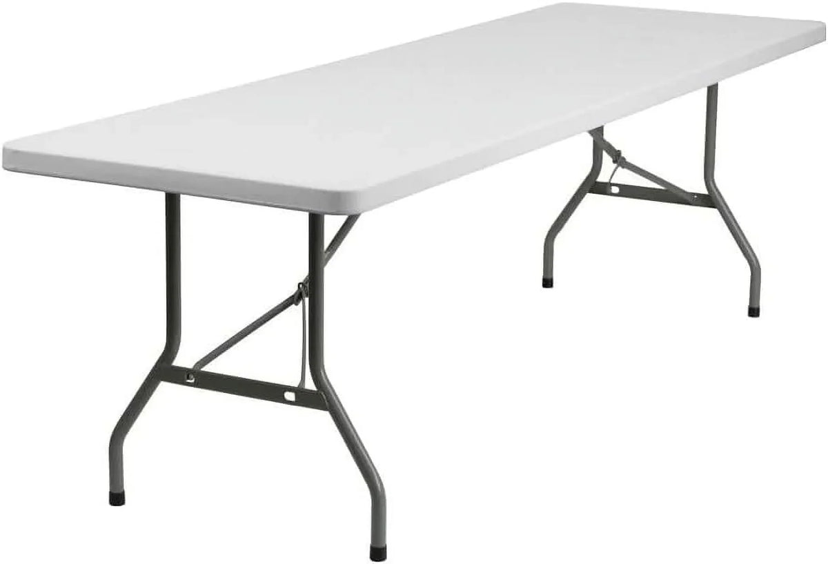 2026 NewAmazing for less 8ft Folding Table White Plastic Portable Long Foldable Tables Indoor Outdoor Party Picnic Camping Fold Table 8 Foot (4ft, 6ft, 8ft)