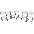 Lifetime Commercial Grade Folding Chairs, 6 Pack, Adult Sized, White Granite (80747)