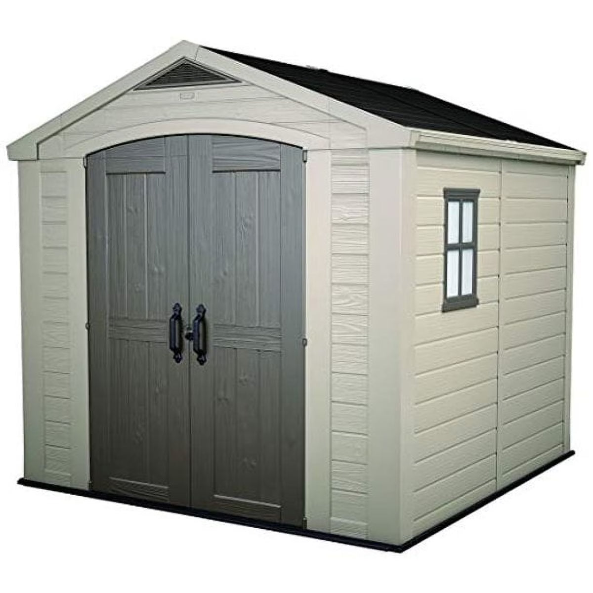 2026 NewKeter Factor 8 x 11 Foot All Weather Resin Outdoor Storage Shed, Taupe