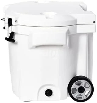 30 Quart Wheeled Hard Cooler Insulated Portable Ice Chest Box Durable, All-Terrain Rolling Cooler for Beach, Drink, Beverage, Boating, Fishing, Camping, and Outdoor Activities