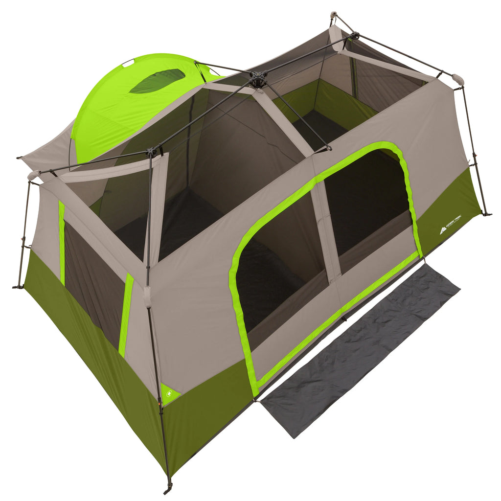 Ozark Trail 11-Person Instant Cabin Tent with Private Room -C 3-Room Family Camping Tent with Awning