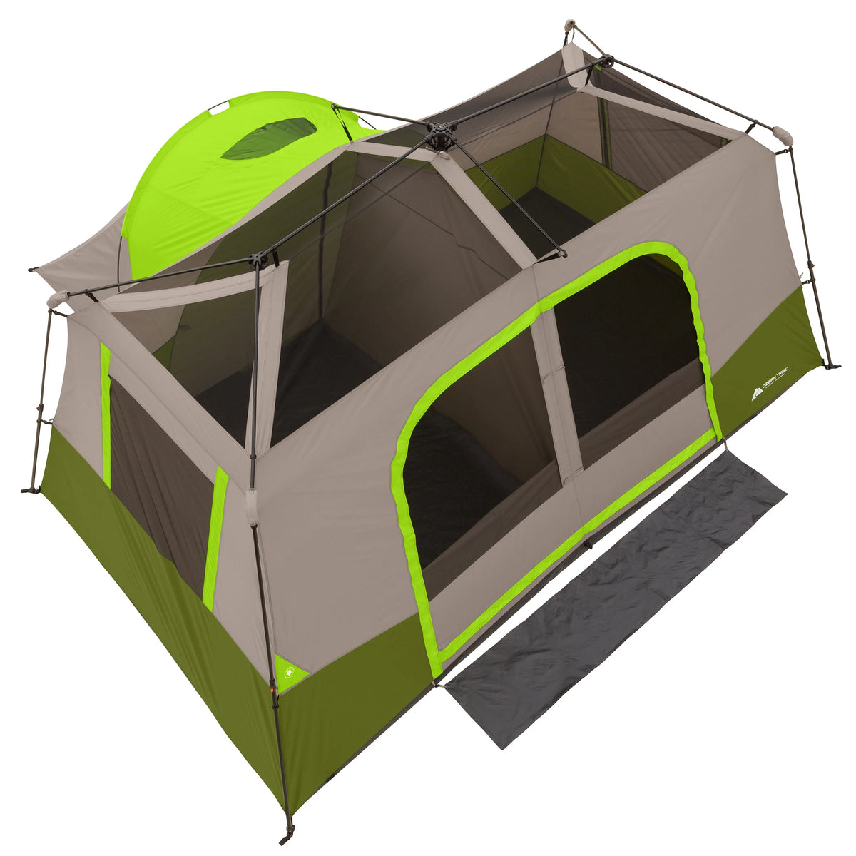Ozark Trail 11-Person Instant Cabin Tent with Private Room -C 3-Room Family Camping Tent with Awning