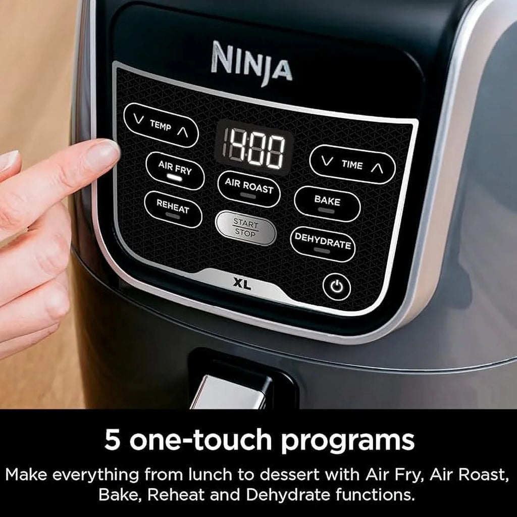 2026 NewNinja AF150AMZ Air Fryer XL, 5.5 Qt. Capacity that can Air Fry, Air Roast, Bake, Reheat & Dehydrate, with Dishwasher Safe, Nonstick Basket & Crisper Plate and a Chef-Inspired Recipe Guide, Grey