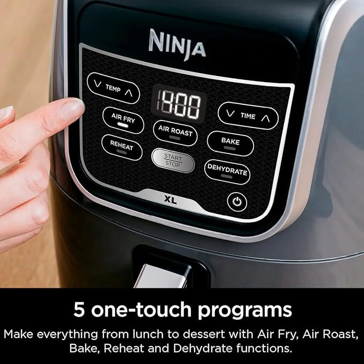 2026 NewNinja AF150AMZ Air Fryer XL, 5.5 Qt. Capacity that can Air Fry, Air Roast, Bake, Reheat & Dehydrate, with Dishwasher Safe, Nonstick Basket & Crisper Plate and a Chef-Inspired Recipe Guide, Grey