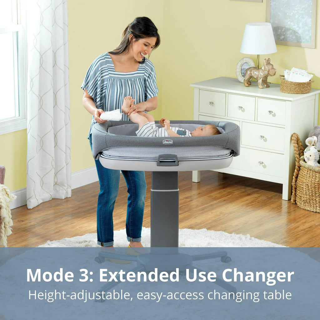 2026 NewChicco Close to You 3-in-1 Portable Bedside Bassinet and Changing Table - Heather Grey (Grey). New