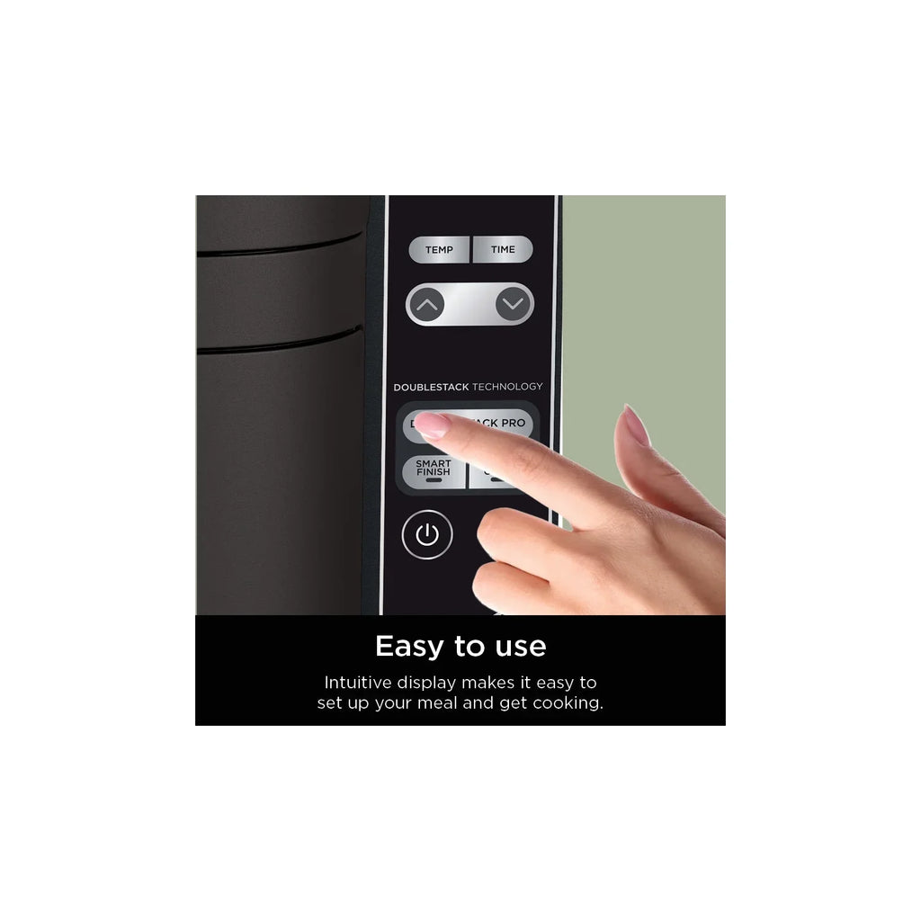2026 NewNinja DoubleStack XL 2-Basket Air Fryer, DoubleStack Technology Cooks 4 Foods at Once, Space Saving Design, 10 QT, 4-in-1, Smart Finish & Match Cook, SL400