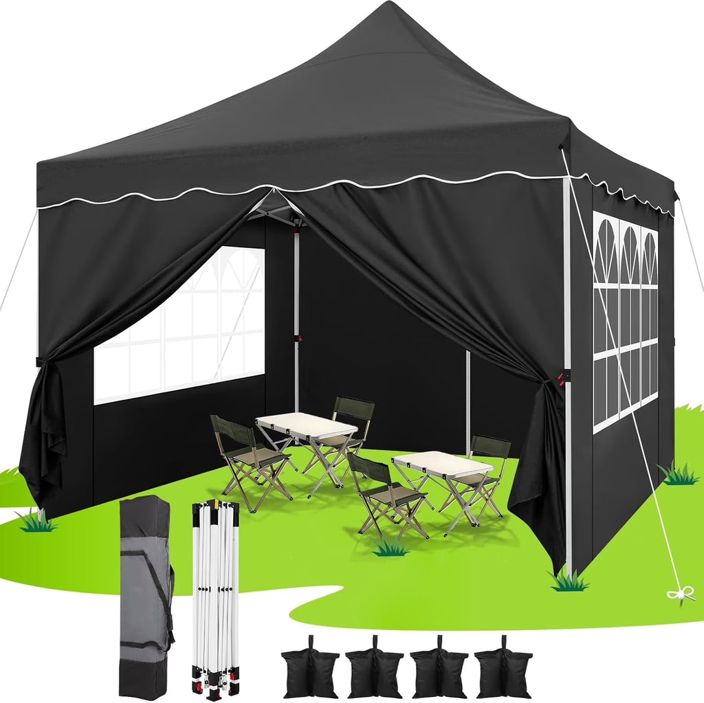 COBIZI 10X20 Pop up Canopy Tent with 6 Removable Side Walls Heavy Duty,Waterproof Adjustable Outdoor Event Party tent Parties,Commercial Instant Portable,Weddings,Camping,with Wheeled Bag,Gray