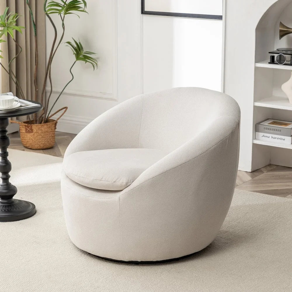 2026 NewRoundhill Furniture Winnie Modern Barrel Chair, 360" Swivel