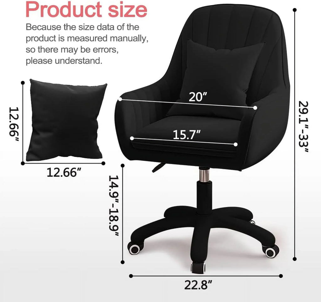 2026 NewHome Office Chair Computer Chair with Mid-Back Upholstered Modern Tufted Computer Task Chair Swivel Height Adjustable Velvet Accent Chair."White"