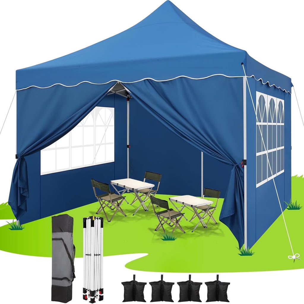 COBIZI 10X20 Pop up Canopy Tent with 6 Removable Side Walls Heavy Duty,Waterproof Adjustable Outdoor Event Party tent Parties,Commercial Instant Portable,Weddings,Camping,with Wheeled Bag,Gray