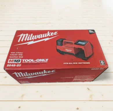Milwaukee 2848-20 M18 18V Cordless Tire Inflator -C Compact, Portable Air Compressor, 150 PSI, Tool Only