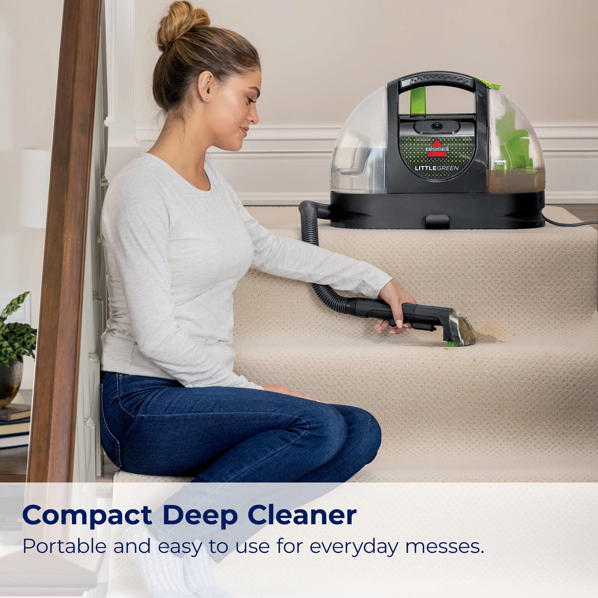 2026 NewBISSELL Little Green Portable Deep Cleaner, for Carpet, Upholstery, and Auto, Lightweight, Strong Suction, Large Tank Capacity, 3369, Green