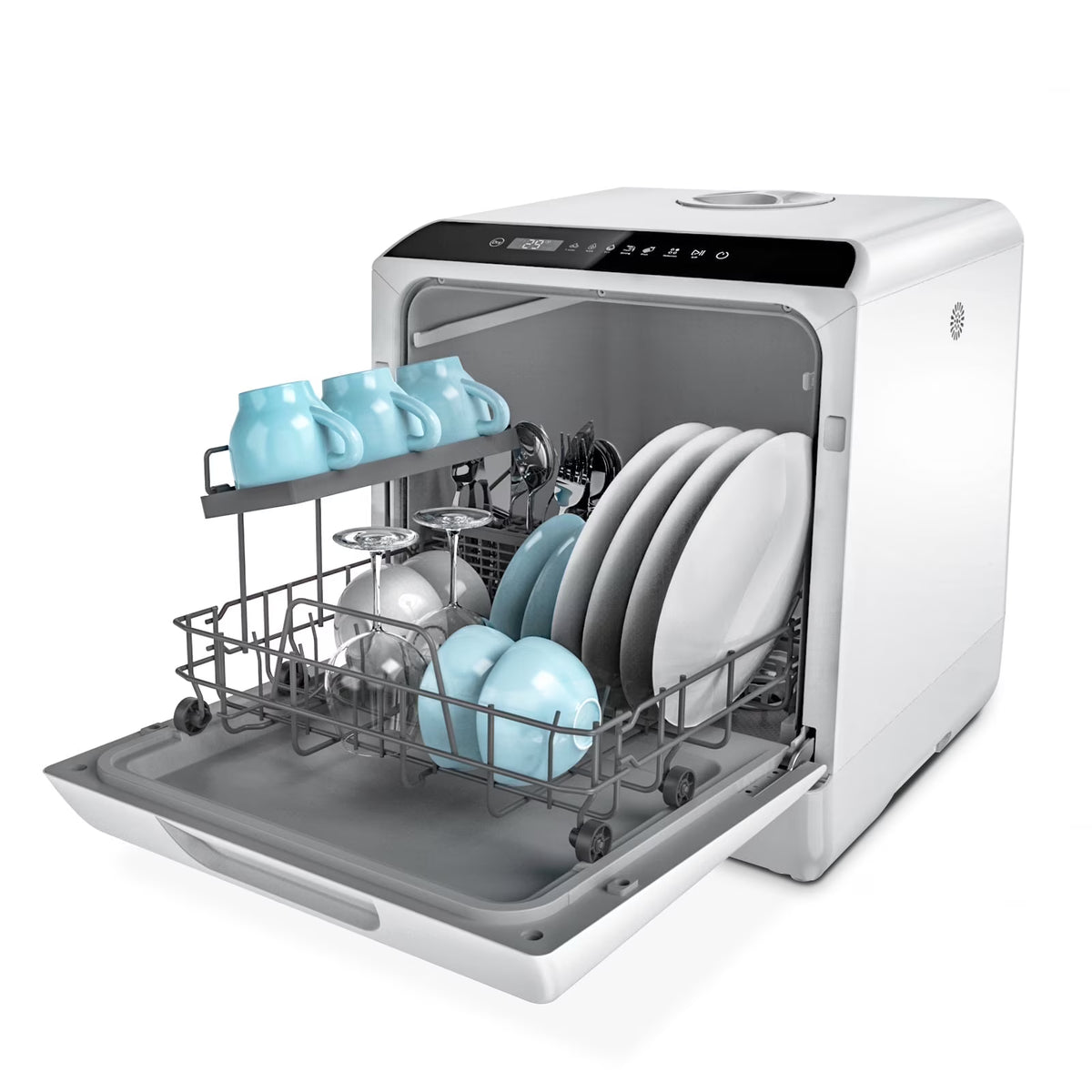 2026 NewHermitlux Portable Countertop Dishwasher, 5 Washing Programs, 5L Built-in Water Tank and Air-Dry Function, HMX-DW03