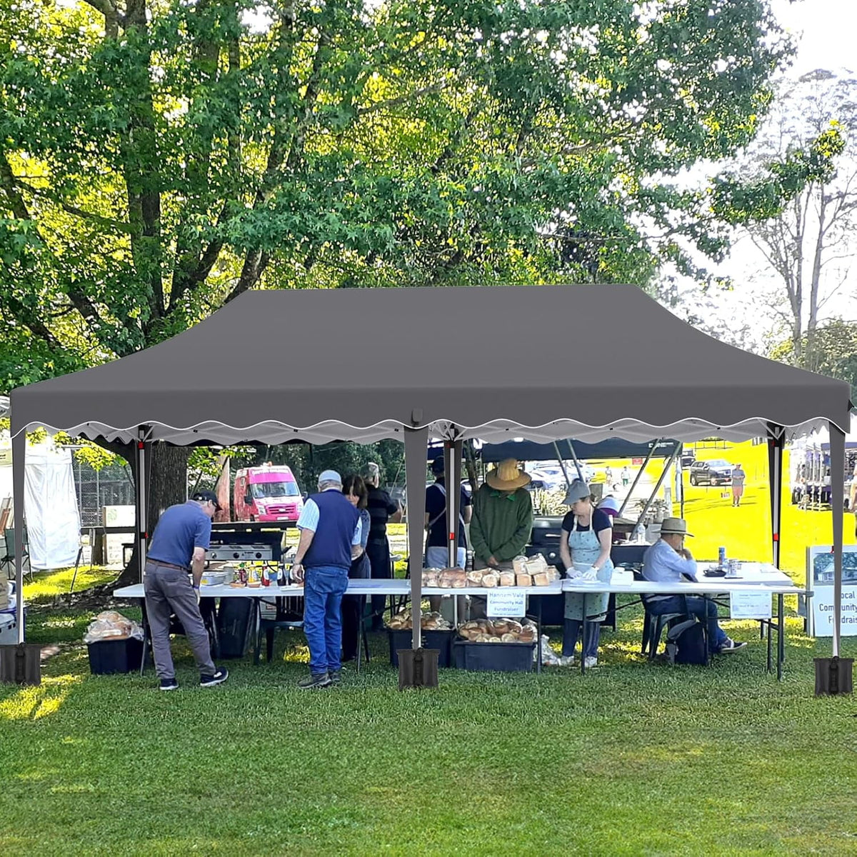 LAZY BUDDY 10'x20' Pop up Canopy Tent with 6 Sidewalls, Heavy Duty Outdoor Canopy Tent Commercial Instant Folding Sun Shelter for Party, Wedding, Camping