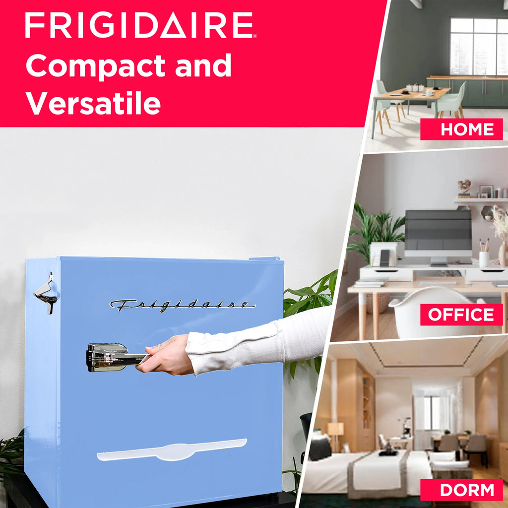 2026 NewFrigidaire 1.6 Cu ft. Retro Compact Refrigerator with Side Bottle Opener, Coral