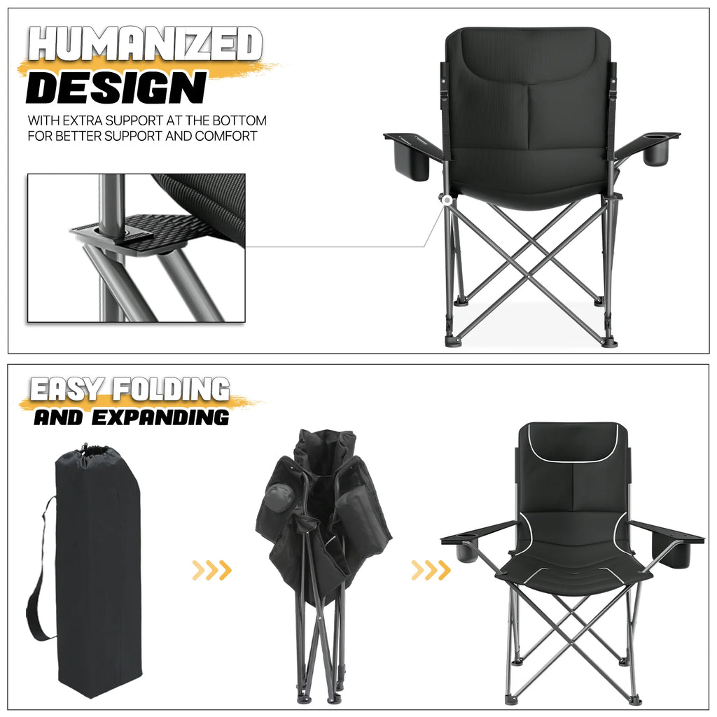 MADOG Set of 3 Camping Tent + Chairs, 4 Person Dome Tent and 2 Foldable Camping Chairs Combo with Cooler Bag and Cup Holder for Backpacking Hiking Traveling, Blue