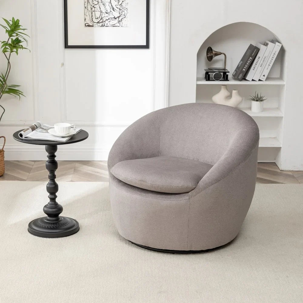 2026 NewRoundhill Furniture Winnie Modern Barrel Chair, 360" Swivel