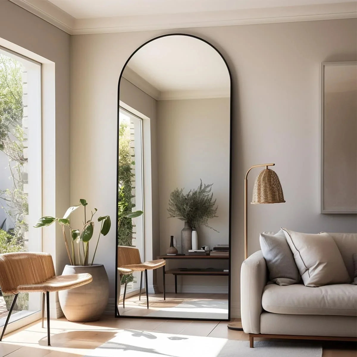 2026 NewArched Full Length Mirror, 71"x26" Large Floor Standing Body Mirror with Stand, Gold
