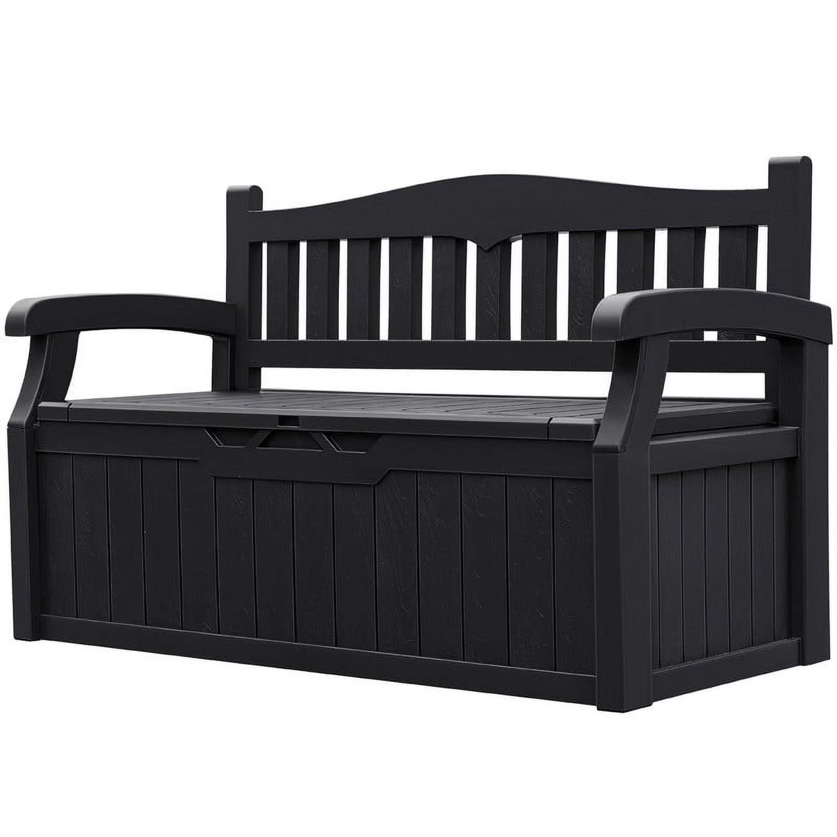 2026 NewHomall 80 Gallon Plastic Storage Bench Made Of Durable Weatherproof Resin And Deck-Box Organized Storage Compartment For Outdoor Patios And Lawns,Black