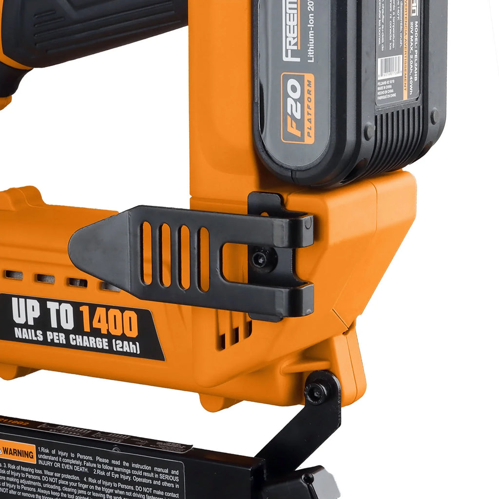 Freeman PE20V2118G2 20 Volt Cordless 2-in-1 18-Gauge Nailer / Stapler Kit with Lithium Ion Battery, Charger, Bag, and Fasteners (400 Count) -C 1400 Shots per Charge