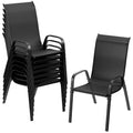 2026 NewArlopu 8Pcs Patio Dining Chairs Outdoor Stackable Armrest Chairs for Lawn Garden Backyard