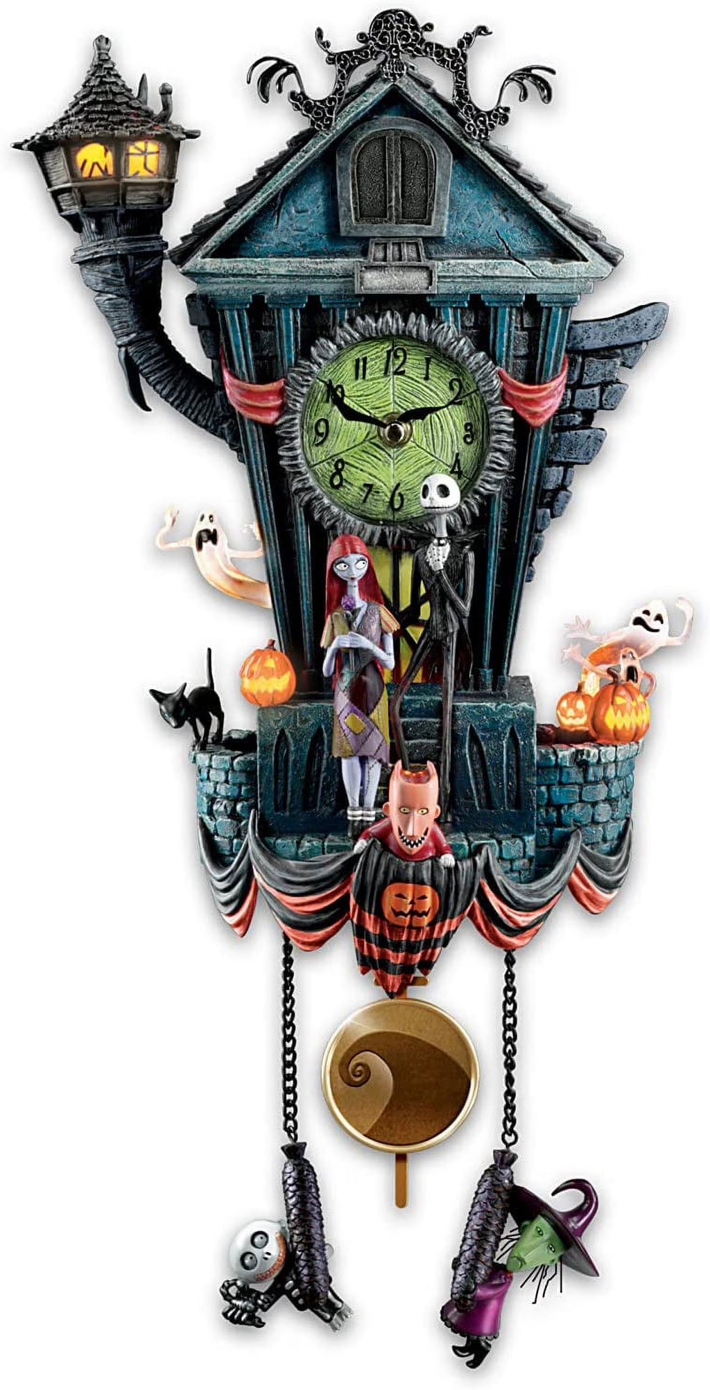 2026 NewThe Bradford Exchange The Nightmare Before Christmas Cuckoo Clock, 21 inches, Musical, Light-Up, Limited Edition
