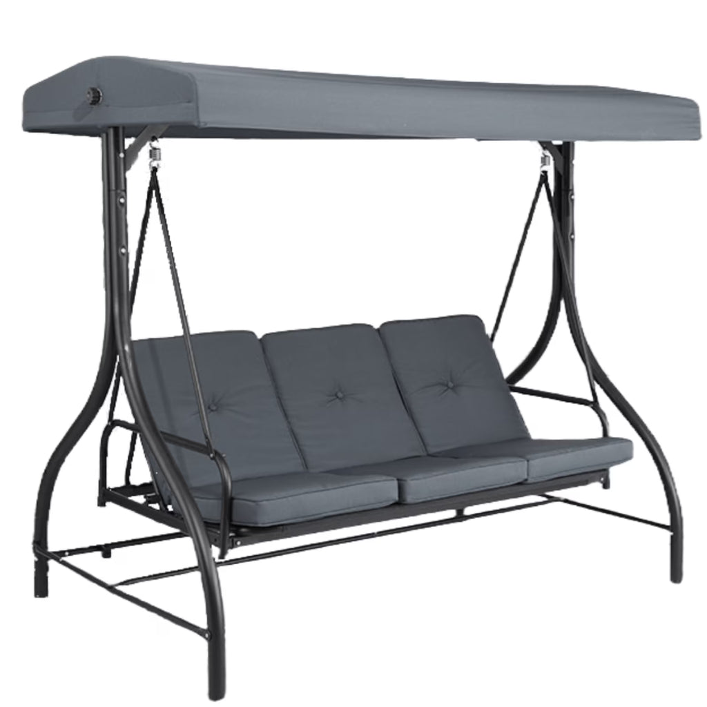 2026 NewArlopu 3 Person Porch Swing Outdoor Converting Canopy Swing Glider with Canopy