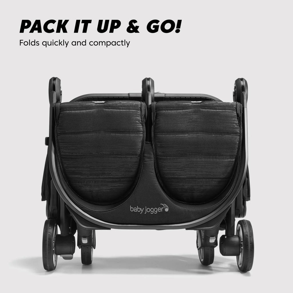 2026 NewBaby Jogger City Tour 2 Double Stroller. Pitch Black