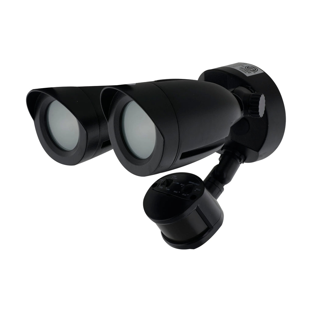 Nuvo Lighting LED Security Light Dual Head With Motion Sensor Black Finish 3000K