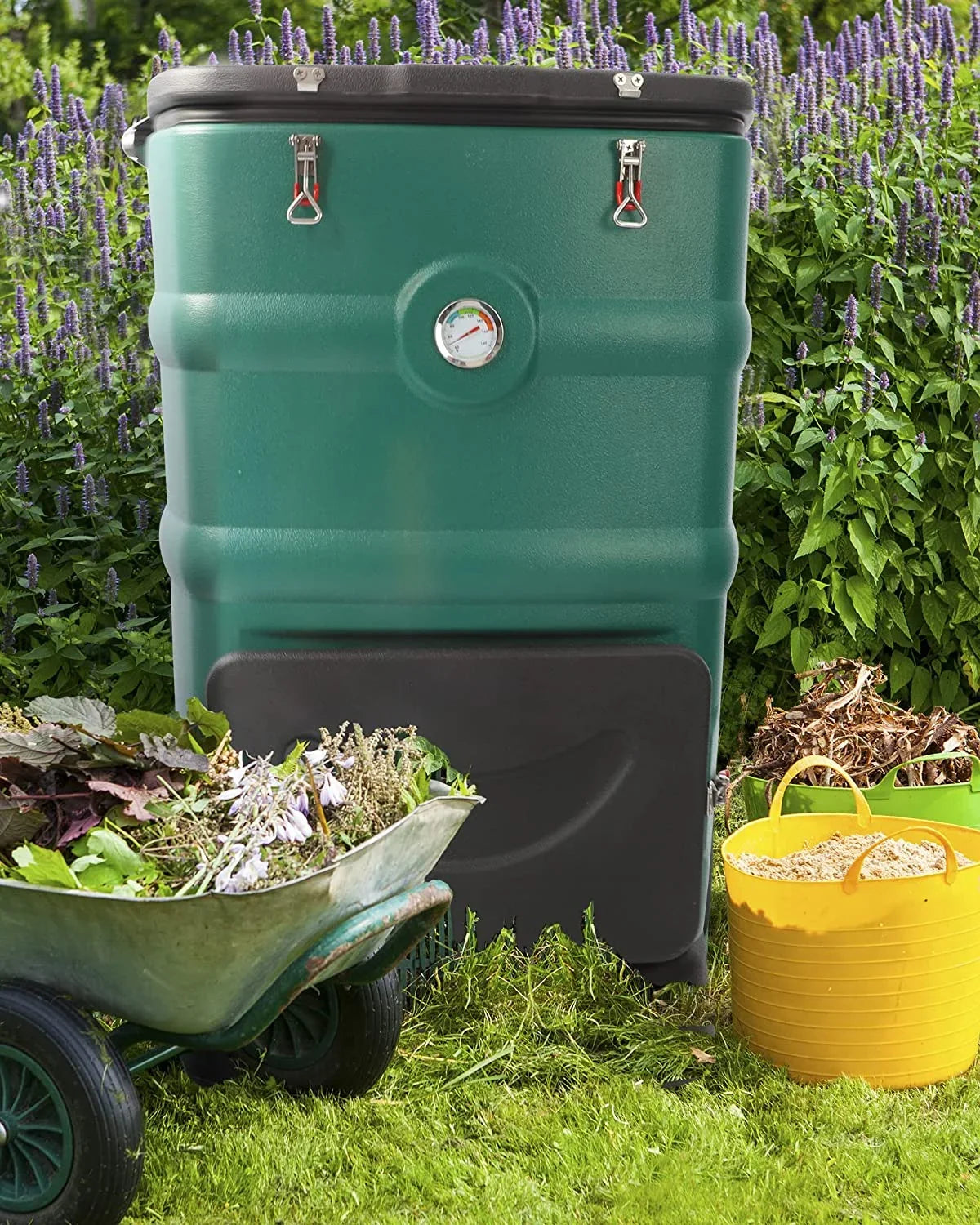 2026 NewInsulated Compost Bin with Ventilation System - Quickly Composting All Year Round,A Reservoir at The Bottom Design to Collect The Leachate (Green)