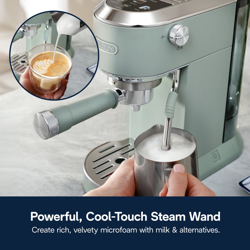 2026 NewDe’Longhi Dedica Duo Espresso Machine, Compact Size with Built in Frother for Latte Art, Brew Espresso, Cold Brew, Lattes & More, Stainless Steel
