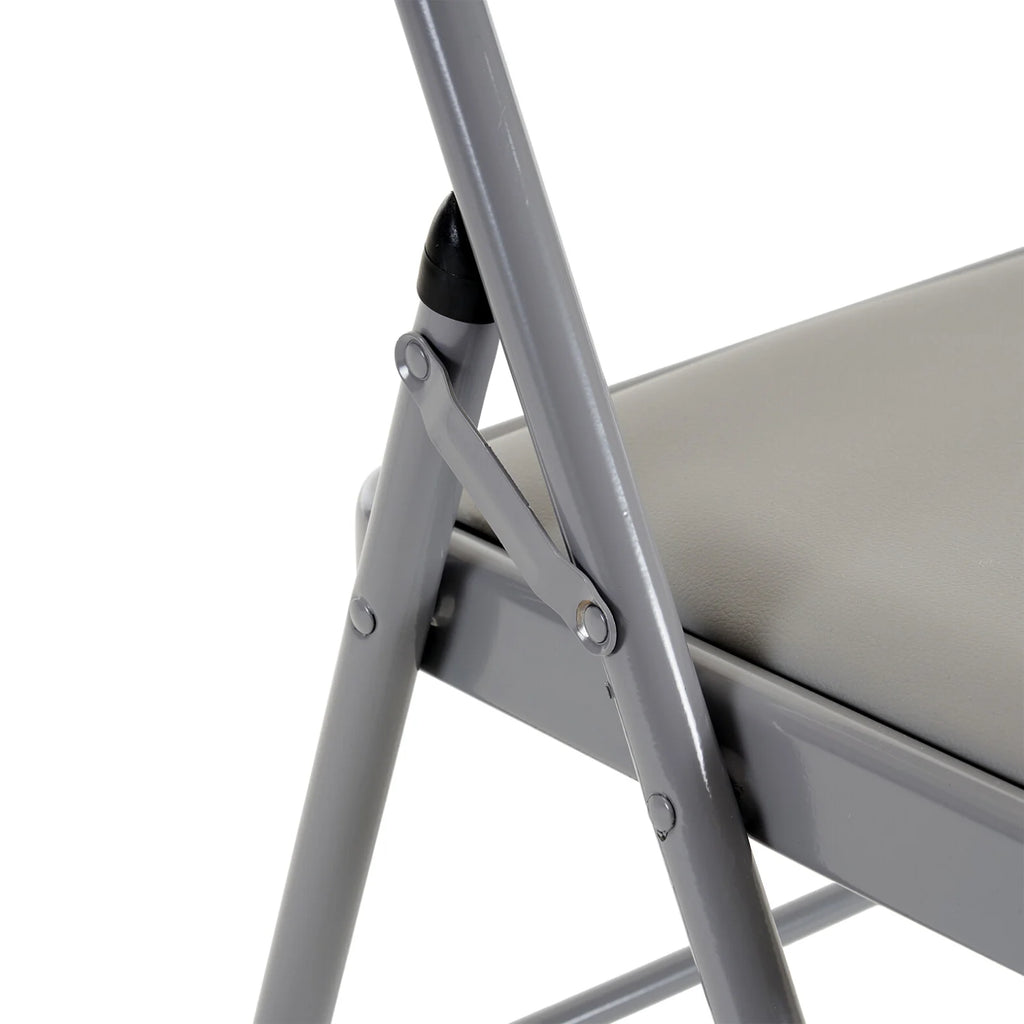 2026 New6 Pack Gray Folding Chairs with Padded Seats, Portable Stackable Foldable Chairs for Indoor & Outdoor, Commercial Seat with Metal Frame for Events Office Wedding Party, 330lbs Capacity