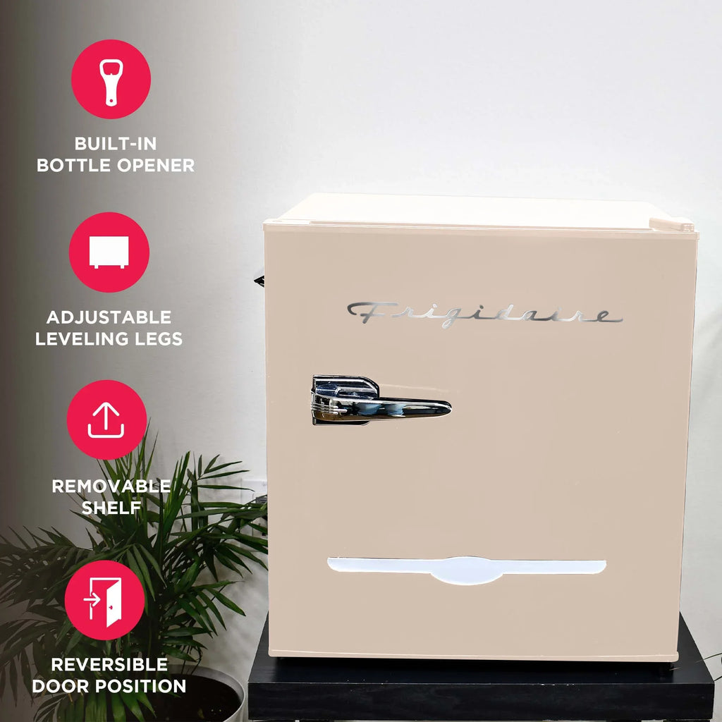 2026 NewFrigidaire 1.6 Cu ft. Retro Compact Refrigerator with Side Bottle Opener, Coral