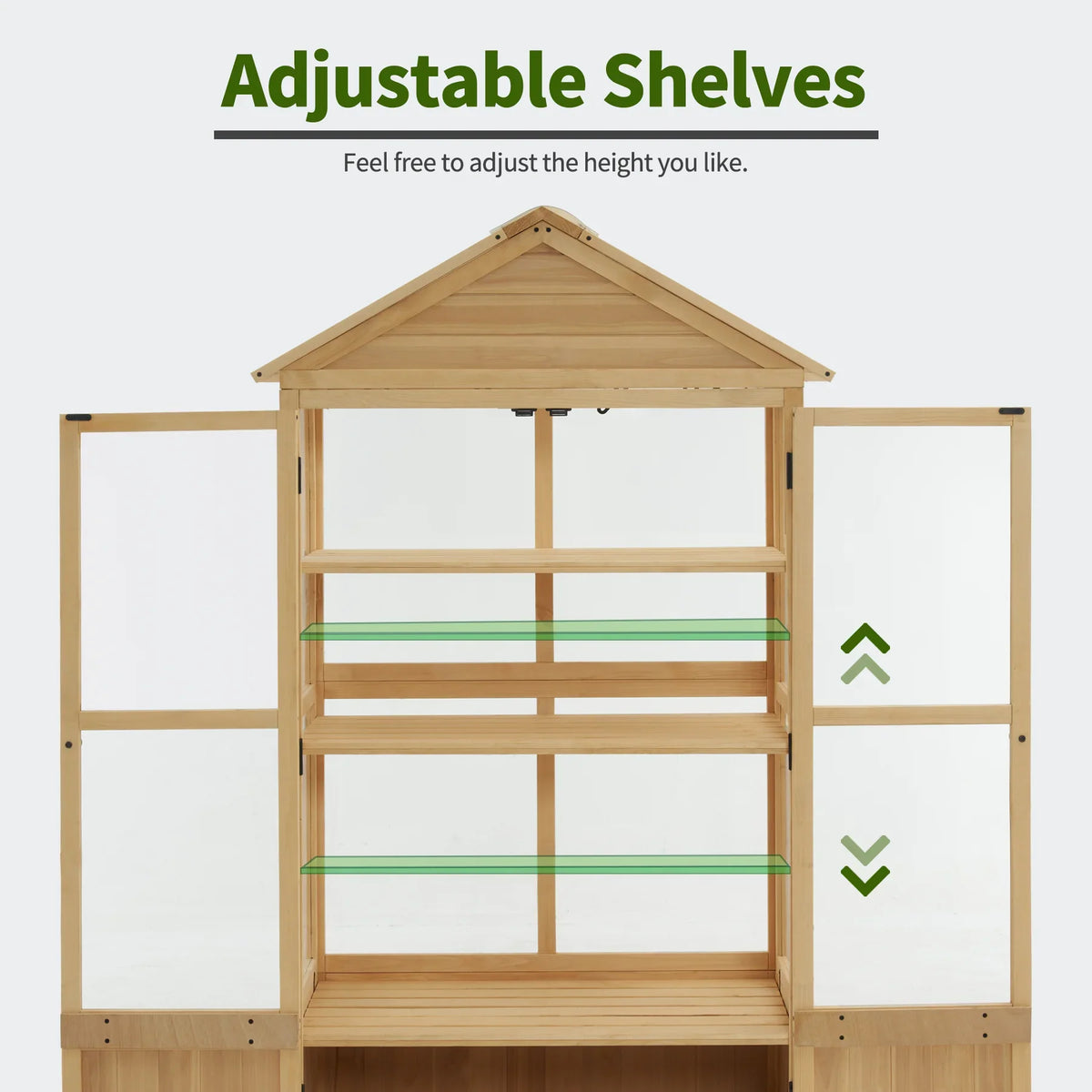 2026 NewMCombo Cold Frame Greenhouse, 3 tier Wooden Greenhouse Cabinet with Adjustable Shelf, Garden Cold Frame Shed for Outdoor Indoor Use, 0847