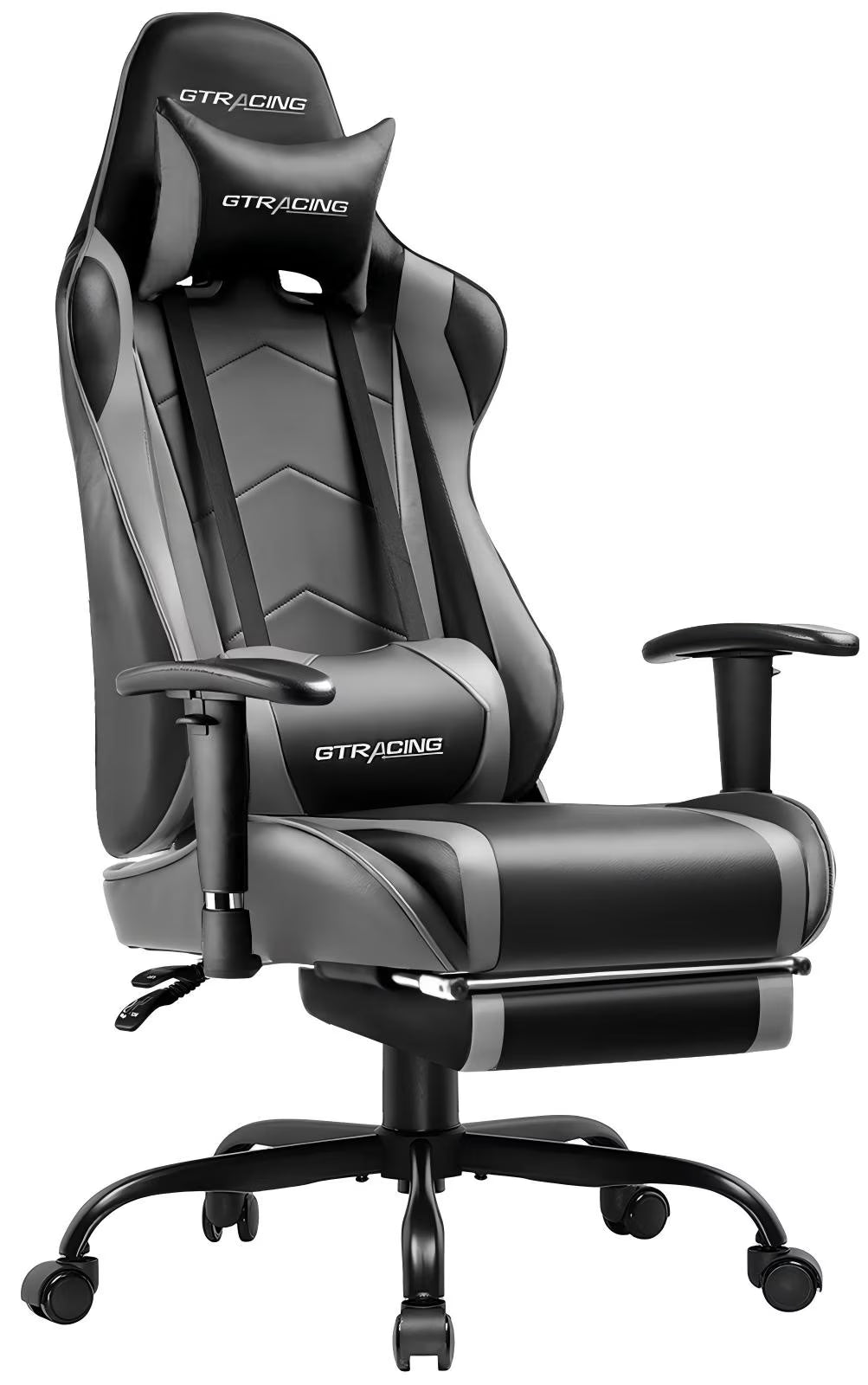 2026 NewGTRACING Gaming Chair, Ergonomic Office Desk Chair with Lumbar Support, PU Leather, Footrest & Adjustable Headrest, Red