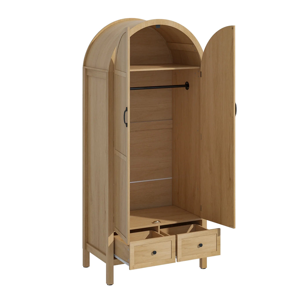 2026 NewArmoire Wardrobe Closet, Bedroom Armoire with Drawers, Wood Wardrobe Storage Cabinets