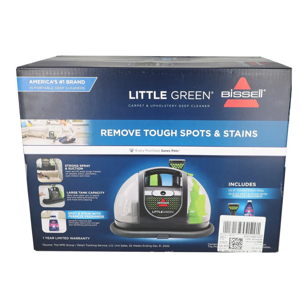 2026 NewBISSELL Little Green Portable Deep Cleaner, for Carpet, Upholstery, and Auto, Lightweight, Strong Suction, Large Tank Capacity, 3369, Green
