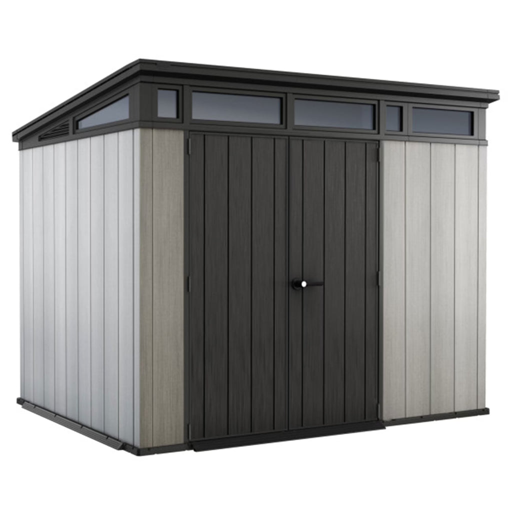 2026 NewKeter Artisan 9x7 Foot Large Outdoor Shed & Floor w/Modern Design, Grey