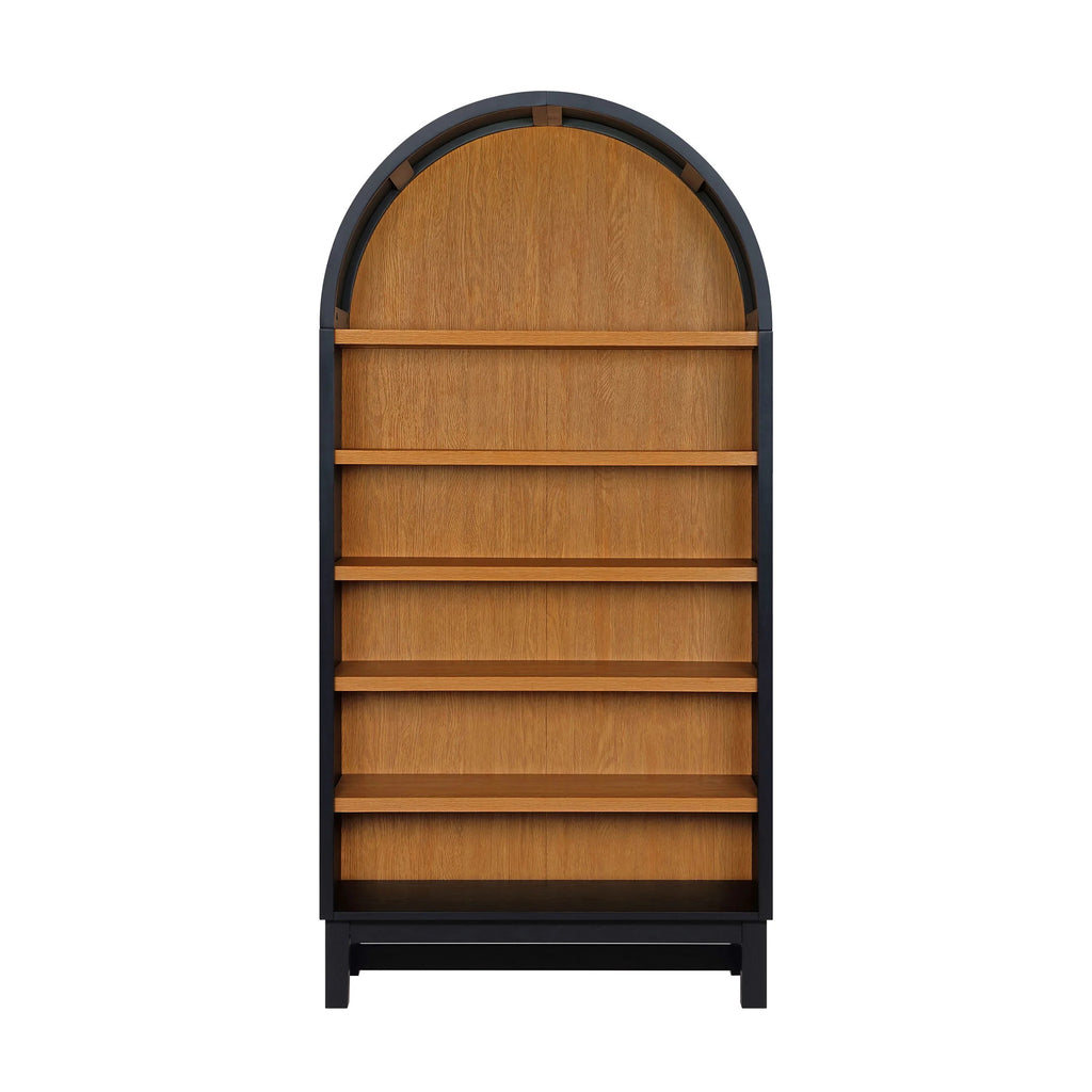 Better Homes & Gardens Juliet Open Arch Bookcase, Rich Black and Light Honey