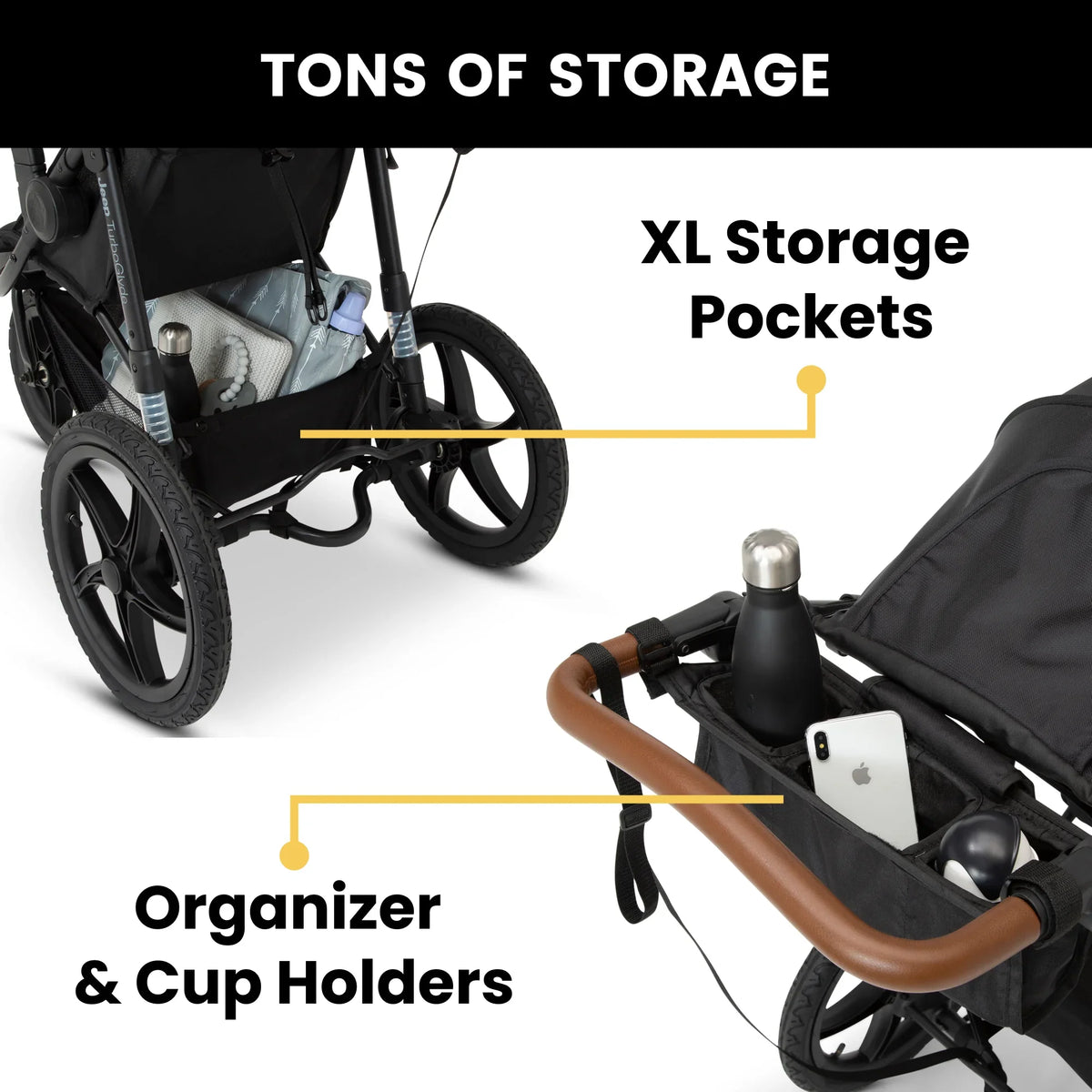 2026 NewJeep TurboGlyde Jogging Stroller by Delta Children, Black