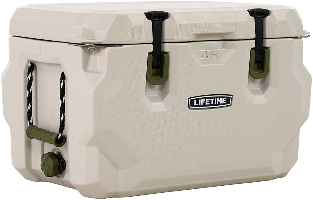 Lifetime 65 qt Bear-Resistant Camping Cooler, Premium High Performance, Ice Retention, Hard Cooler, 75 Can Capacity, Arctic White (90997)