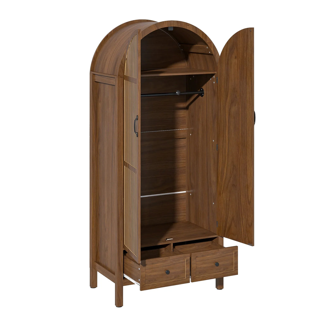 2026 NewArmoire Wardrobe Closet, Bedroom Armoire with Drawers, Wood Wardrobe Storage Cabinets