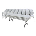 Lifetime (4) 8-Foot Rectangle Stacking Tables and (32) Chairs Combo Indoor/Outdoor Commercial Grade, White Granite (80410)