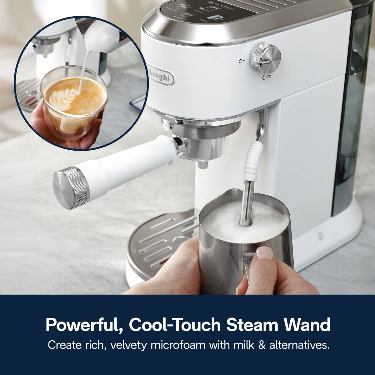 2026 NewDe’Longhi Dedica Duo Espresso Machine, Compact Size with Built in Frother for Latte Art, Brew Espresso, Cold Brew, Lattes & More, Stainless Steel