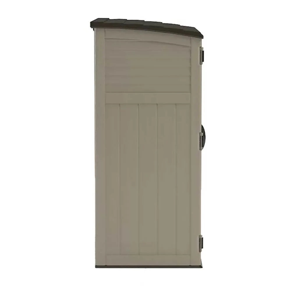 2026 NewSuncast Large Vertical Shed for Storing Oudoor Tools, & Equipment, Sand