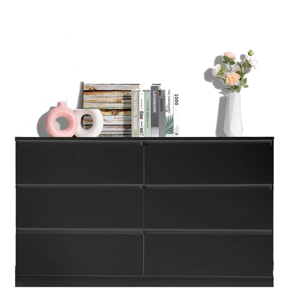 2026 NewKtaxon 6 Drawer Double Dresser Wood Dresser Storage Cabinet Drawer Organizer Chest Of Drawers, White