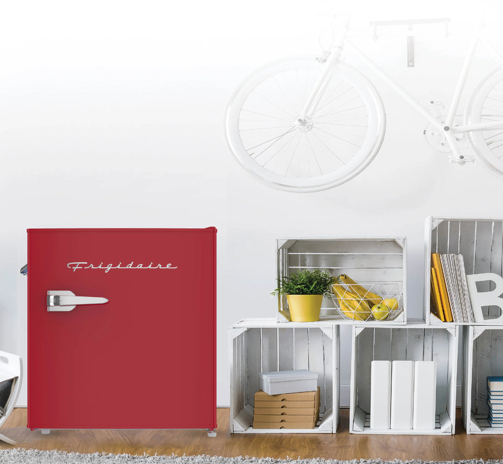 2026 NewFrigidaire 1.6 Cu ft. Retro Compact Refrigerator with Side Bottle Opener, Coral