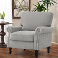 2026 NewCOOLHUT Modern Accent Chair Armchair, Linen Fabric Upholstered Comfy Single Sofa with Solid Wood Frame for Living Room, Gray